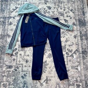NWT Adidas Women’s Re-Focus Tracksuit Navy & Mint Green Set - Size Small